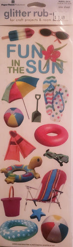 paper house - glitter rubons -  fun in the sun