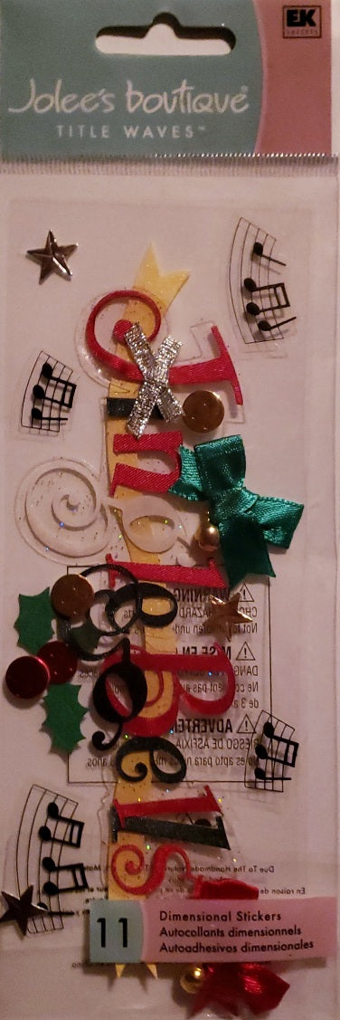 Jolee's Boutique Dimensional Sticker  - title pack -  jingle bells