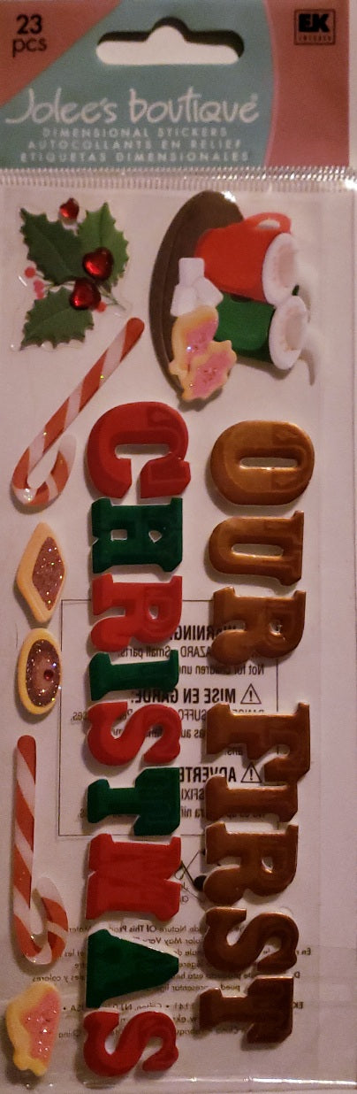 Jolee's Boutique Dimensional Sticker  - title pack -  our first Christmas