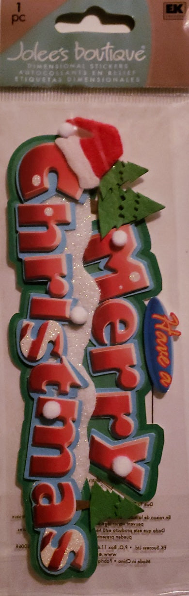 Jolee's Boutique Dimensional Sticker  - title pack -  Merry Christmas