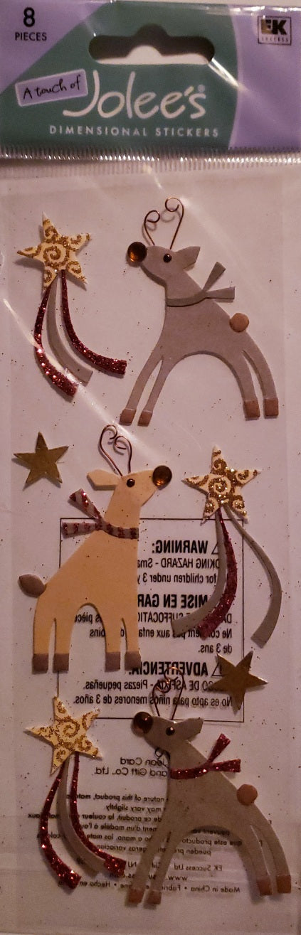 Jolee's Boutique Dimensional Sticker  - a touch of pack -  reindeer