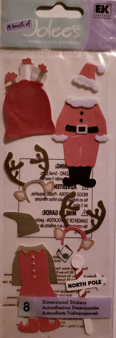 Jolee's Boutique Dimensional Sticker  - a touch of pack -  Santa and elf suit