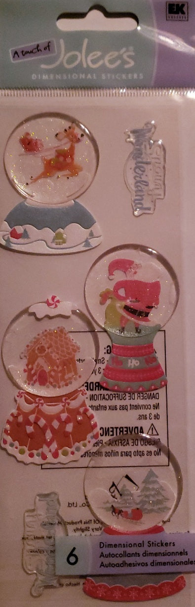 Jolee's Boutique Dimensional Sticker  - a touch of pack -  snow globes