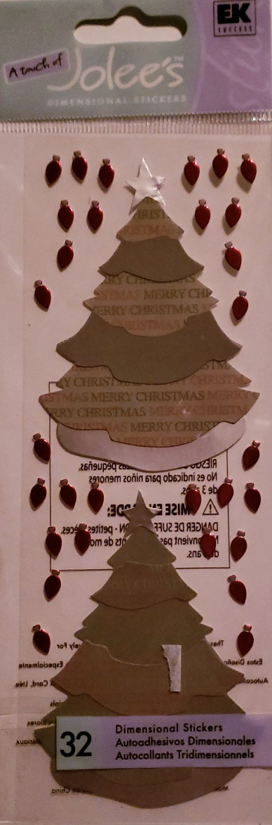 Jolee's Boutique Dimensional Sticker  - a touch of pack -  Christmas trees