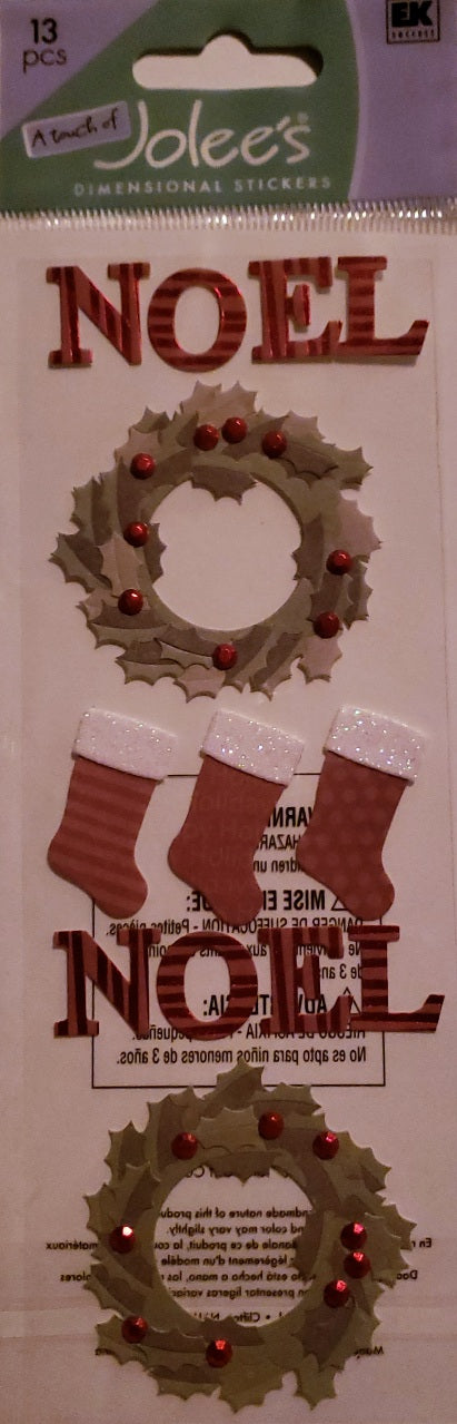 Jolee's Boutique Dimensional Sticker  - a touch of pack -  noel wreath