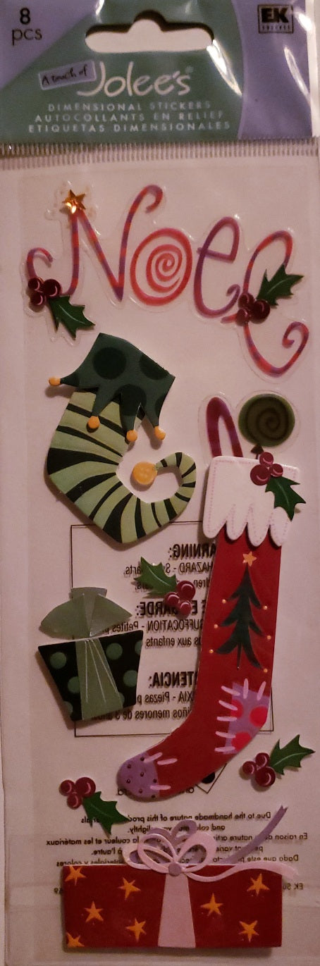 Jolee's Boutique Dimensional Sticker  - a touch of pack -  Christmas stocking