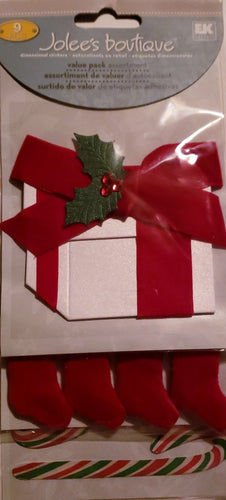 Jolee's Boutique Dimensional Sticker  - large pack - value pack assortment present stocking candy cane