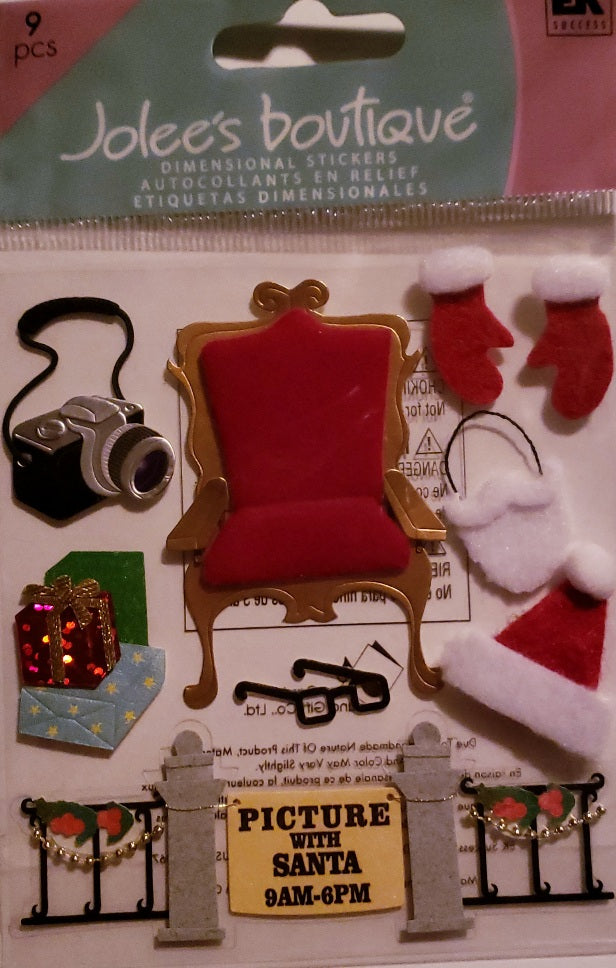 Jolee's Boutique Dimensional Sticker  - small pack - pictures with Santa