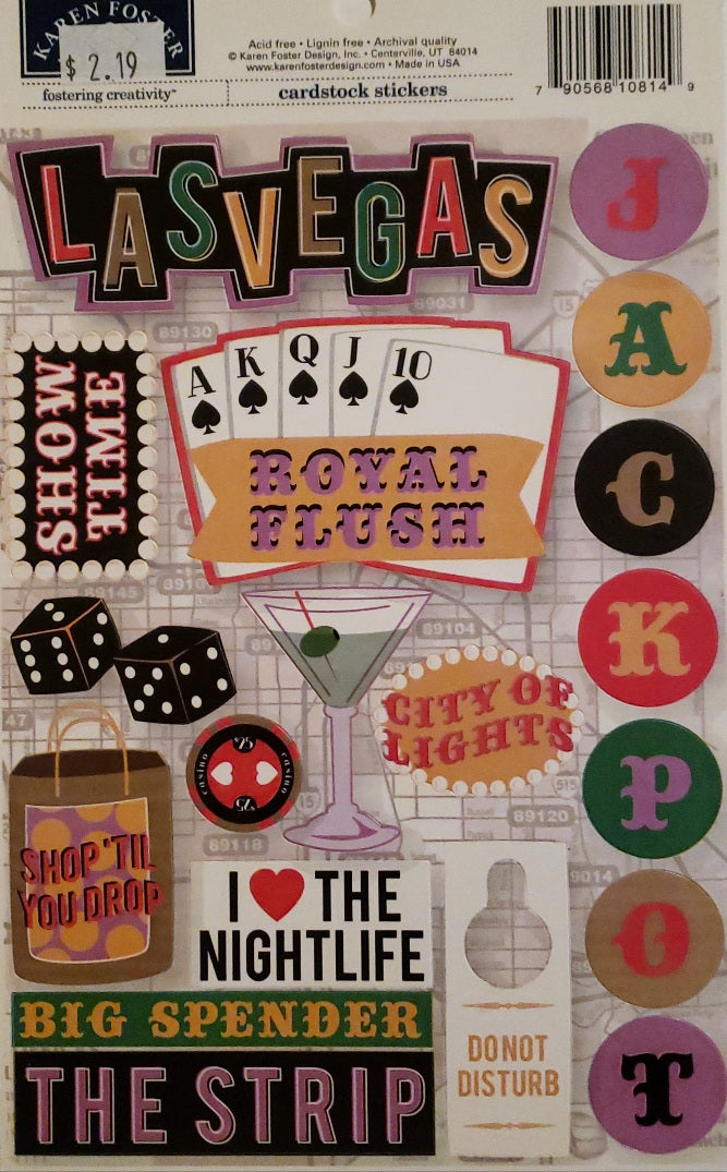 Karen Foster - cardstock stickers sheet - destinations Las Vegas