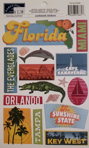 Karen Foster - cardstock stickers sheet - destinations Florida