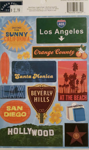 Karen Foster - cardstock stickers sheet - destinations southern California