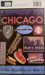 Karen Foster - cardstock stickers sheet - destinations Chicago
