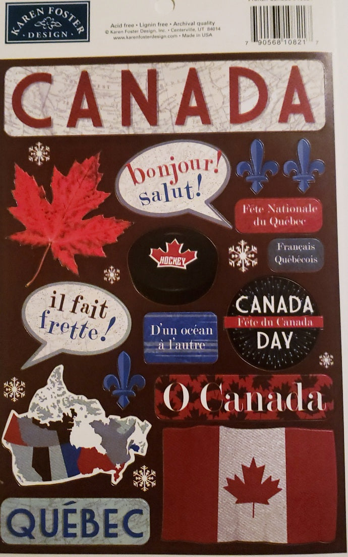 Karen Foster - cardstock stickers sheet - destinations Canada 3