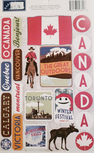 Karen Foster - cardstock stickers sheet - destinations Canada 2