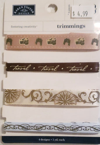 Karen Foster - trimmings ribbon - travel 4 pc