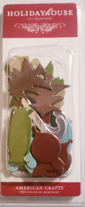 AC American Crafts - laser cut chipboard shapes -  holiday house Merrymint foil