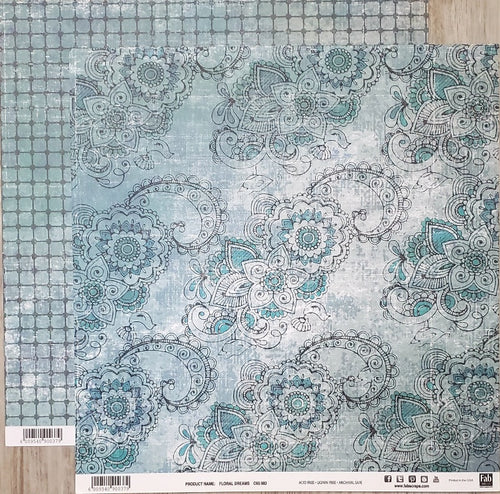FabScraps Double Sided card stock paper 12 x 12 - Floral dreams