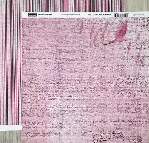 FabScraps Double Sided card stock paper 12 x 12 - pink Flamingos 2 and flamingo stripe
