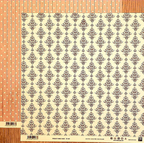 FabScraps Double Sided card stock paper 12 x 12 - Fleur