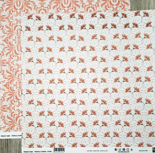 Fab scraps -  double Sided paper 12 x 12 - Tropical flowers