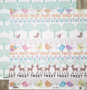 Fab scraps -  double Sided paper 12 x 12 - forest trail and summer trees