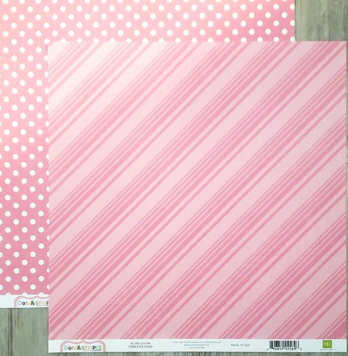 Echo park paper co - double sided paper cardstock 12 x 12 - dots & stripes Bubblegum pink