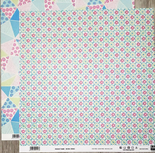 Fab scraps -  double Sided paper 12 x 12 - Zodiac quilt panels and retro flowers