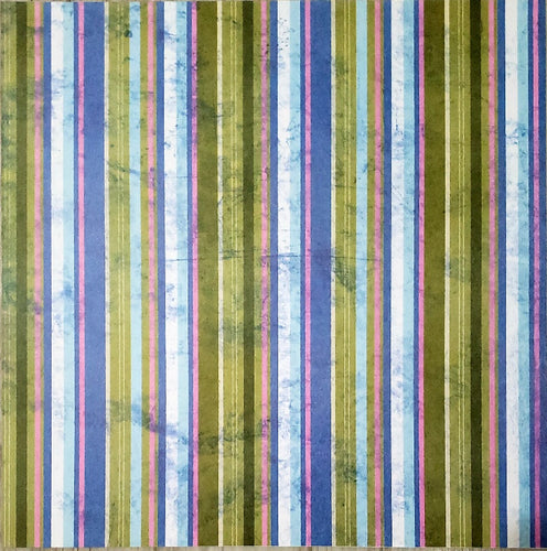 Karen Foster -  single Sided paper 12 x 12 -  christmas / winter pink green stripe
