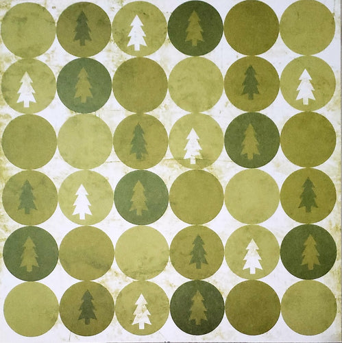 Karen Foster -  single Sided paper 12 x 12 - pine Christmas trees