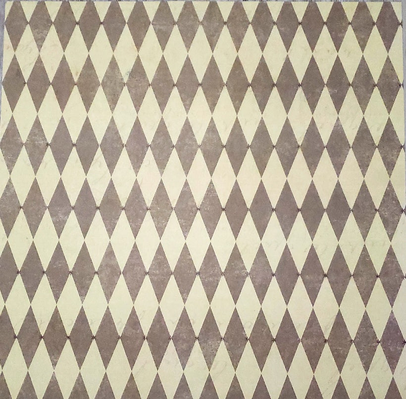 Karen Foster -  single Sided paper 12 x 12 - green argyle