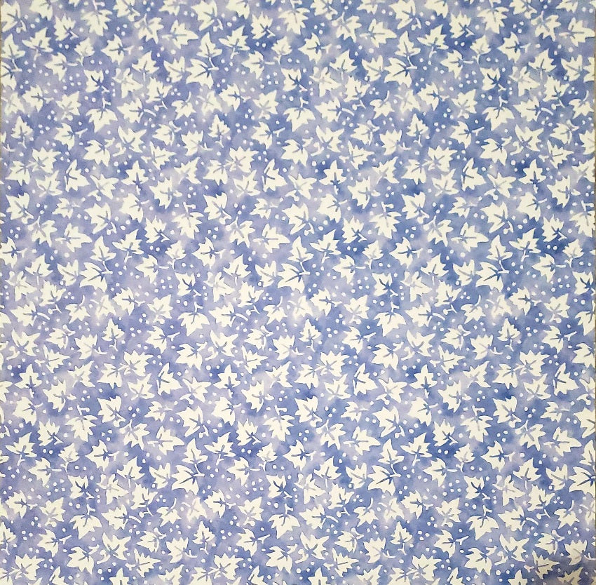 Karen Foster -  single Sided paper 12 x 12 -  white ivy leaves on blue background