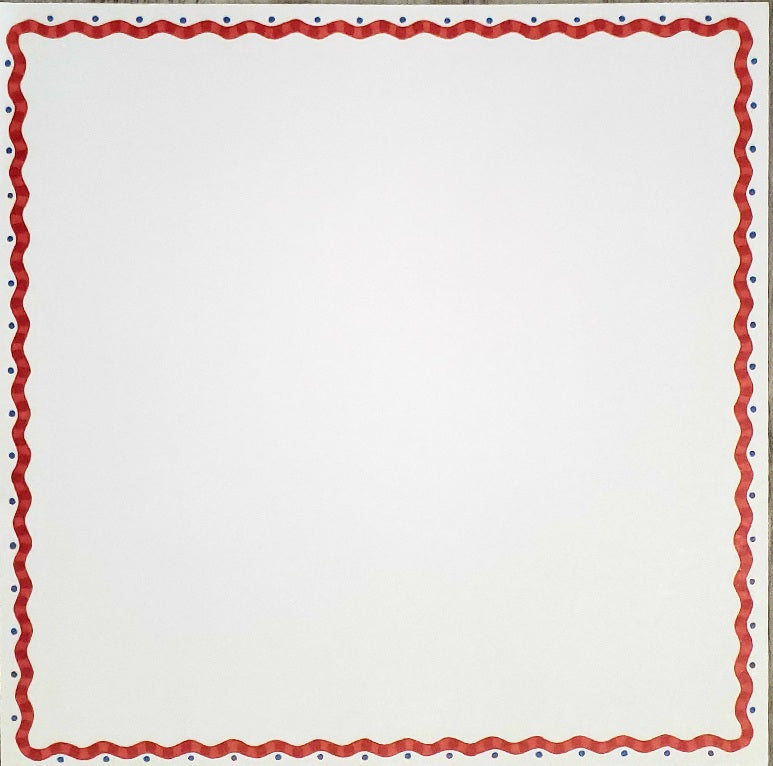 Me and my big ideas MAMBI -  single Sided card stock paper 12 x 12 - red with blue dot wave