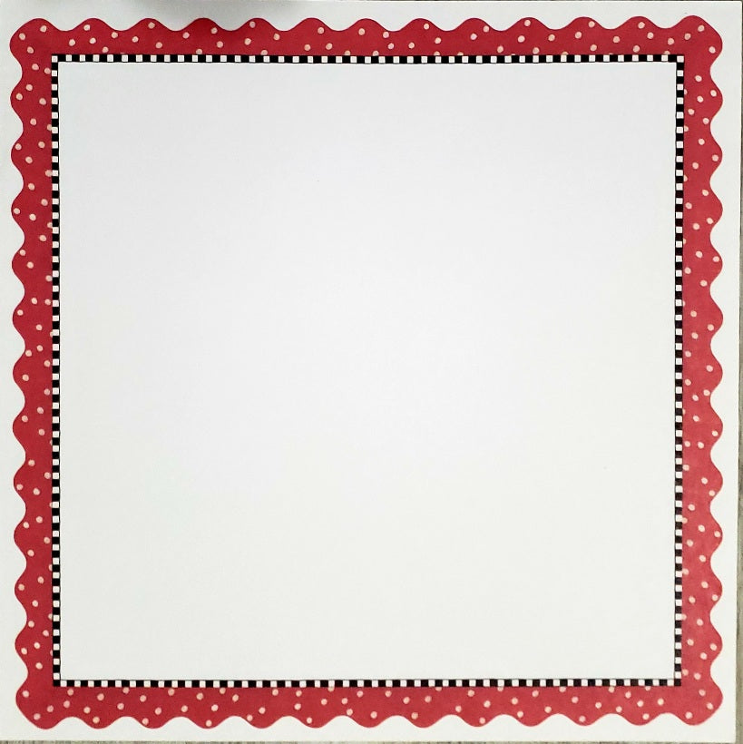 Me and my big ideas MAMBI -  single Sided card stock paper 12 x 12 - red wave frame