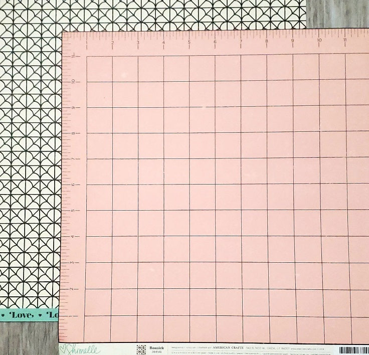 AC american crafts Shimelle  - double sided paper 12 x 12 - resnick ruler grid mat
