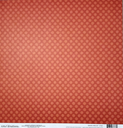 Core'dinations - single sided paper 12 x 12 - orange large dot