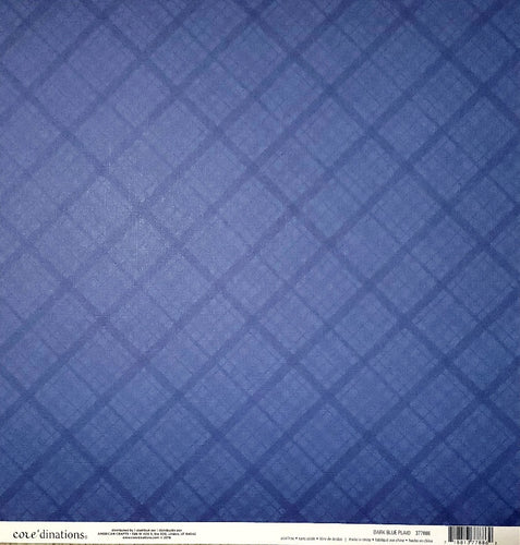 Core'dinations - single sided paper 12 x 12 - dark blue plaid