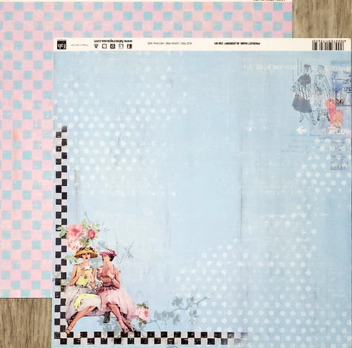 Fab scraps -  double Sided paper 12 x 12  - Blueberry 50's ladies