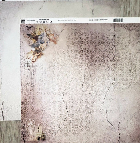 Fab scraps -  double Sided paper 12 x 12  - Angelic 1 angels and cracked concrete