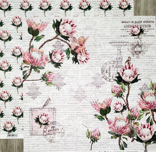 Fab scraps -  double Sided paper 12 x 12 - starlight flowers