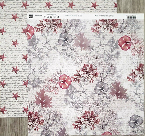 Fab scraps -  double Sided paper 12 x 12 - starfish 2 and coral