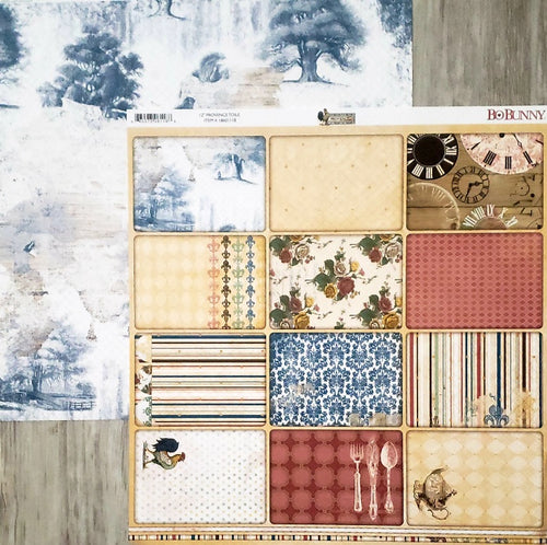 Bo Bunny  - double sided paper 12 x 12 -  Provence toile
