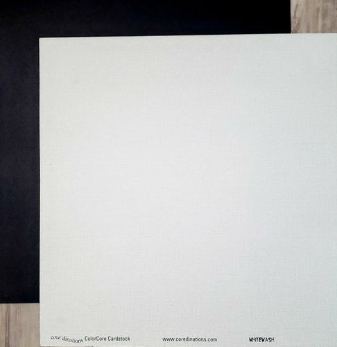 Core'dinations - White wash collection textured solid color cardstock - 12 x 12 - window pane black under white