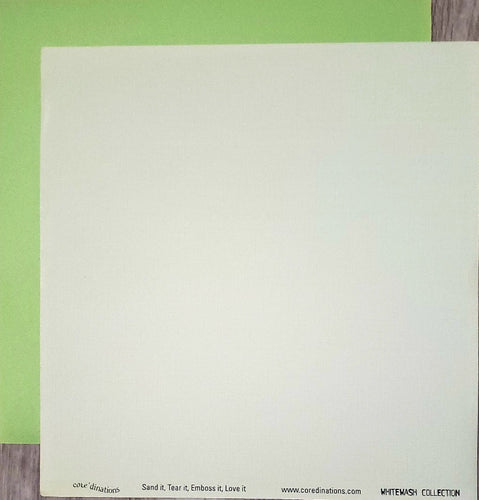 Core'dinations - White wash collection textured solid color cardstock - 12 x 12 - Garden gate green under white