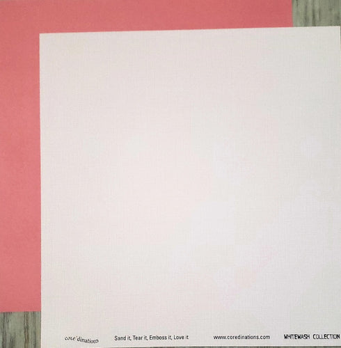 Core'dinations - White wash collection textured solid color cardstock - 12 x 12 - antique vanity pink under white