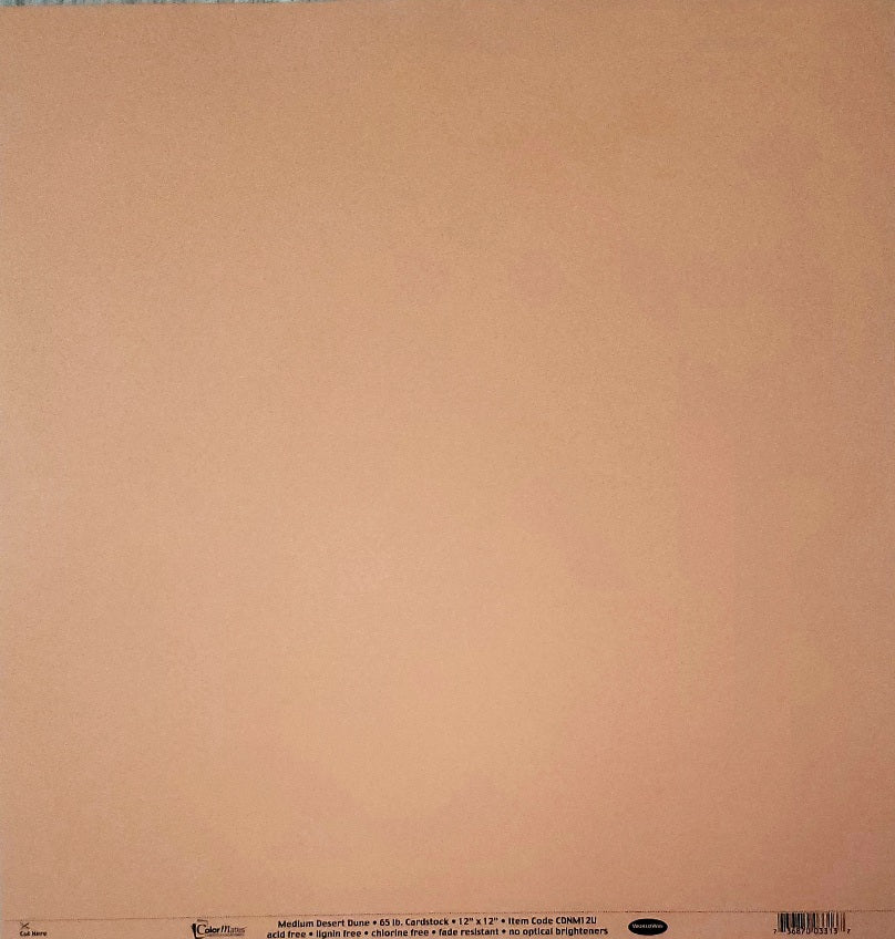 Worldwin colormates smooth solid color cardstock - 12 x 12 - medium Desert Dune