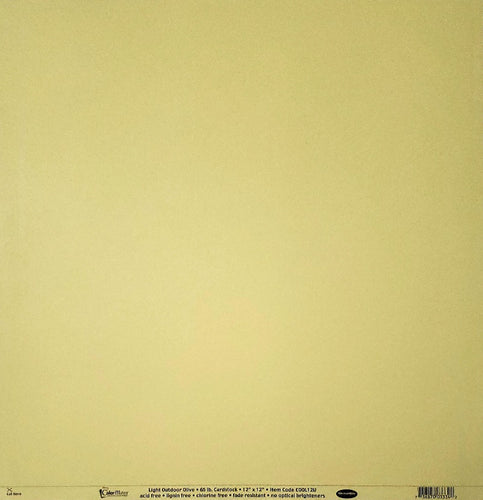 Worldwin colormates smooth solid color cardstock - 12 x 12 - light outdoorsy olive
