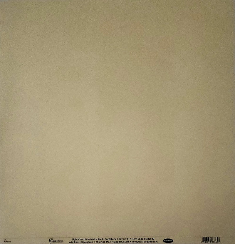 Worldwin colormates smooth solid color cardstock - 12 x 12 - light chocolate malt