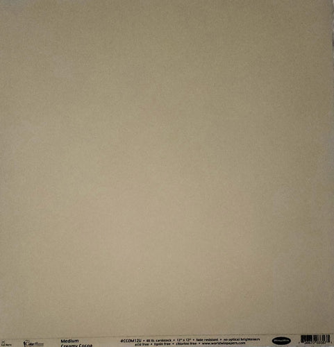 Worldwin colormates smooth solid color cardstock - 12 x 12 - medium creamy cocoa