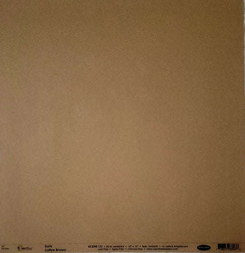 Worldwin colormates smooth solid color cardstock - 12 x 12 - dark coffee brown
