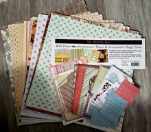 Load image into Gallery viewer, My Minds eye - 12 x 12 scrapbook page kit mega pack  - wild asparagus paper and accessories